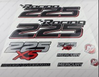 Mercury Racing 225XS Optimax DFI 2016-2017 Outboard Decal Kit